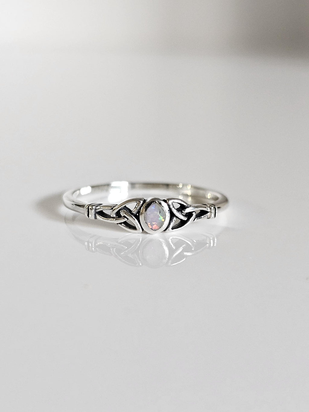 Oxidized Celtic Turquoise Ring – Sterling Silver