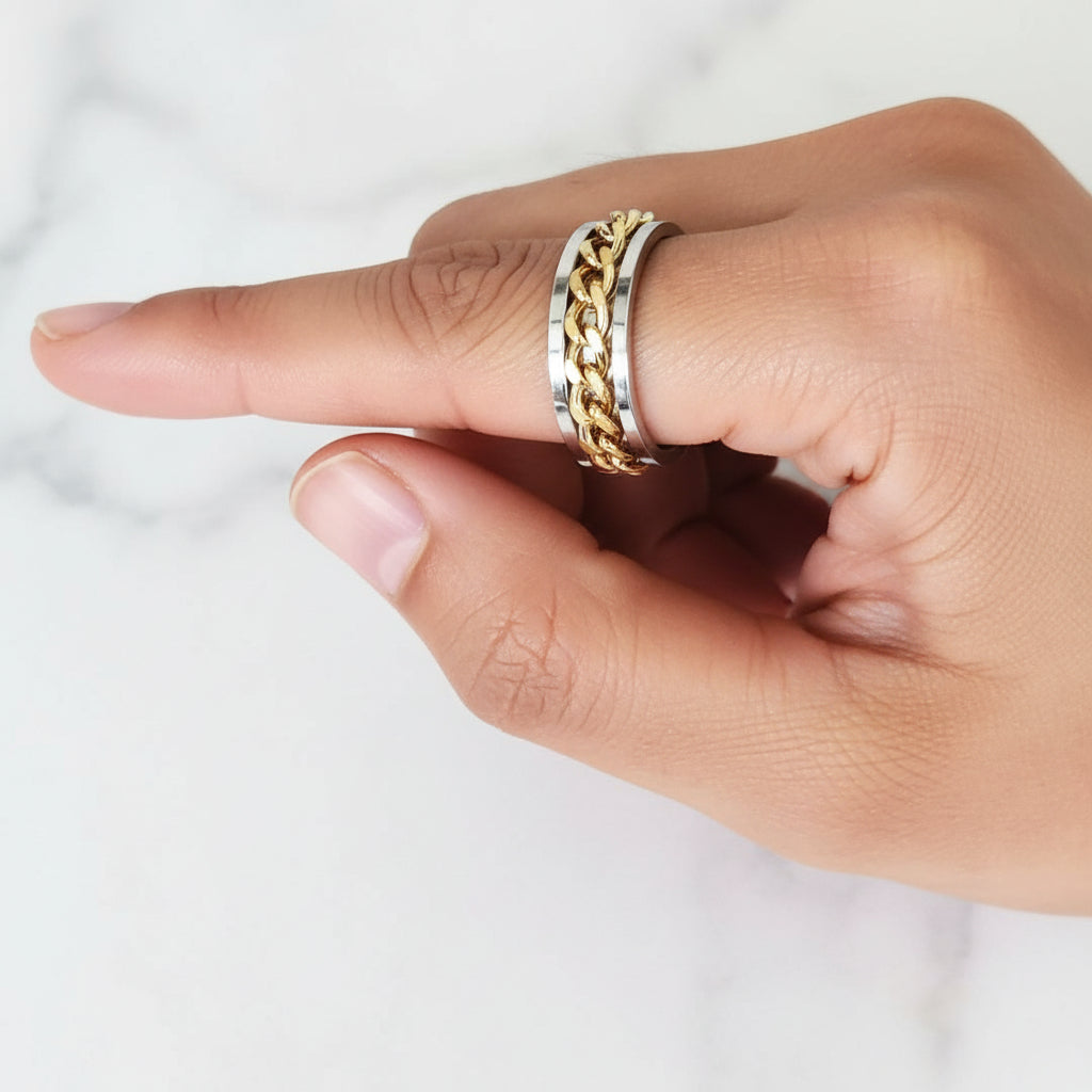 Two Tone Spinner Ring
