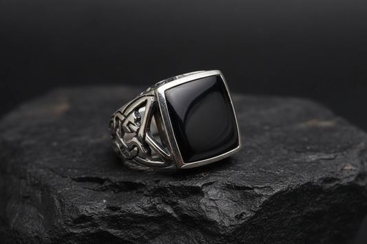 Onyx Celtic Ring