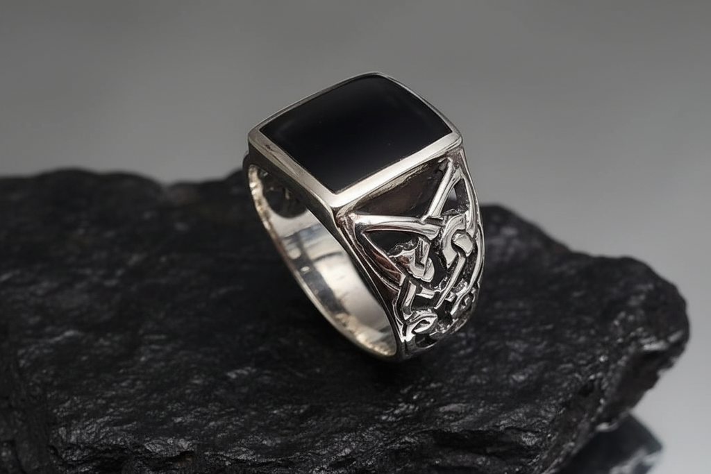 Onyx Celtic Ring