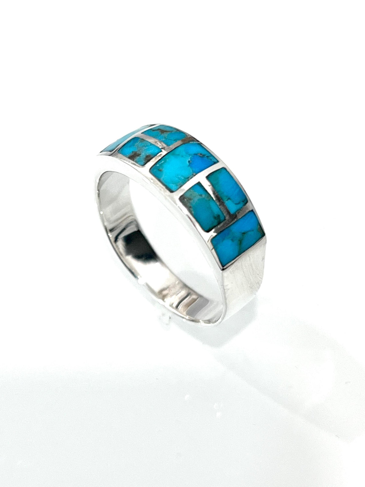 Turquoise Signet Ring – 925 Sterling Silver with 8.2mm Band Width