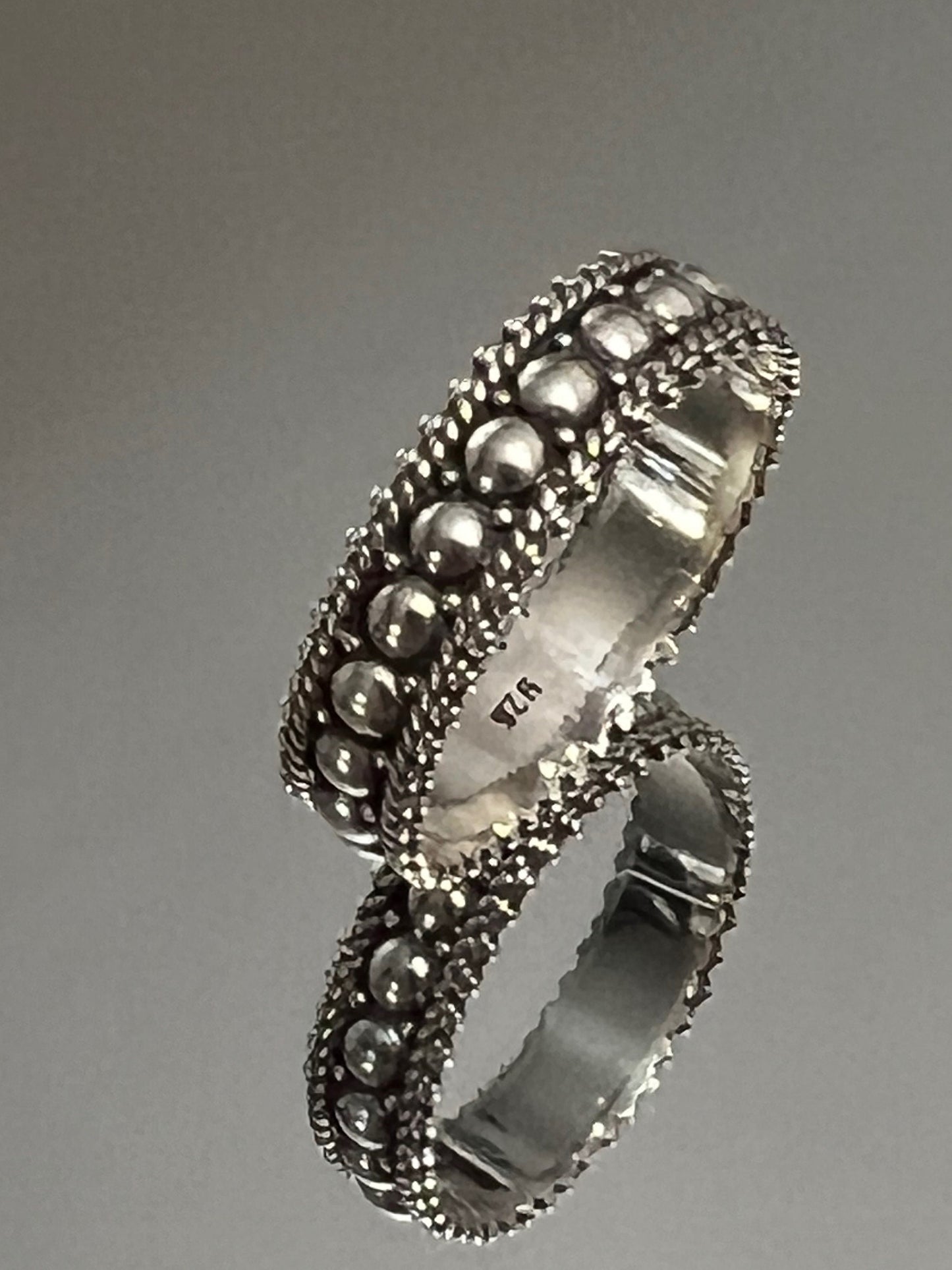 Bali Bead Sterling Silver Ring