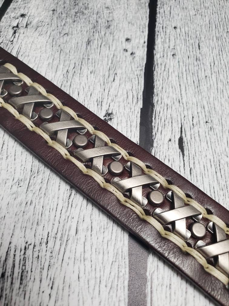Handmade Brown Leather Bracelet