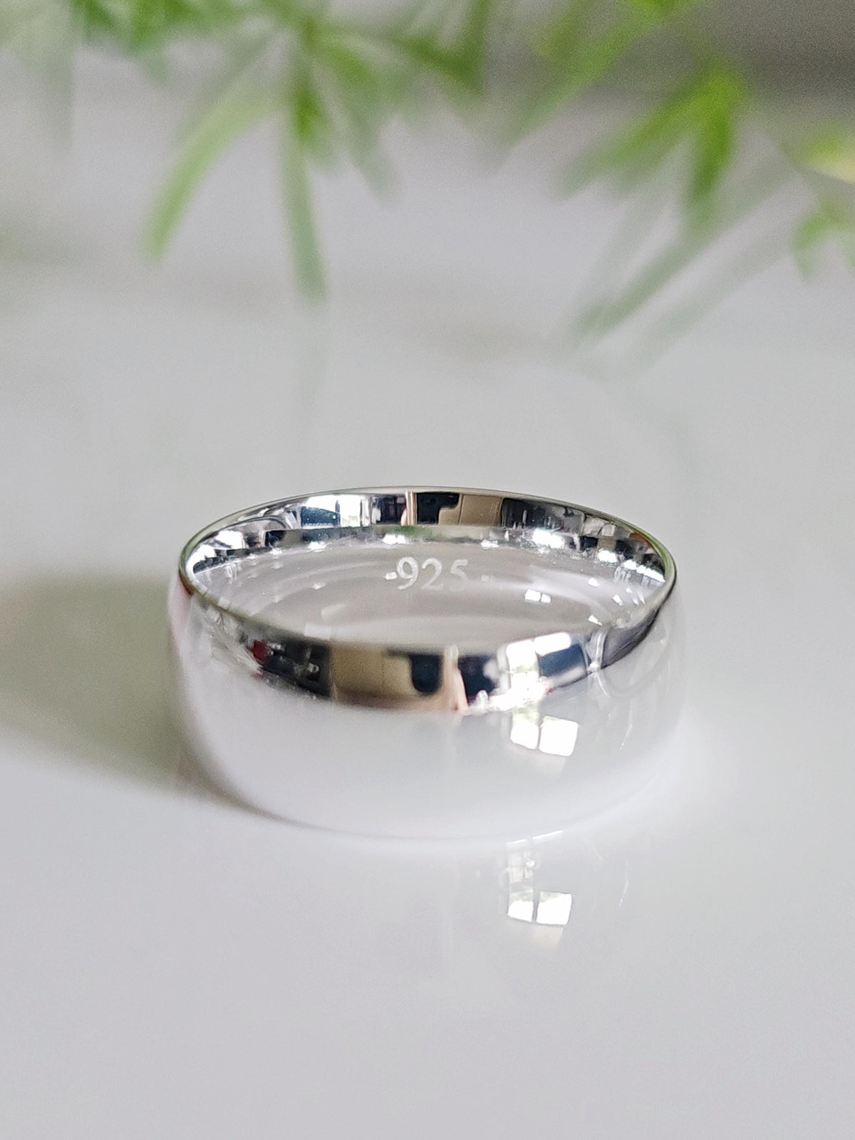 Elegance in Solid Band – Sterling Silver with 8mm Width