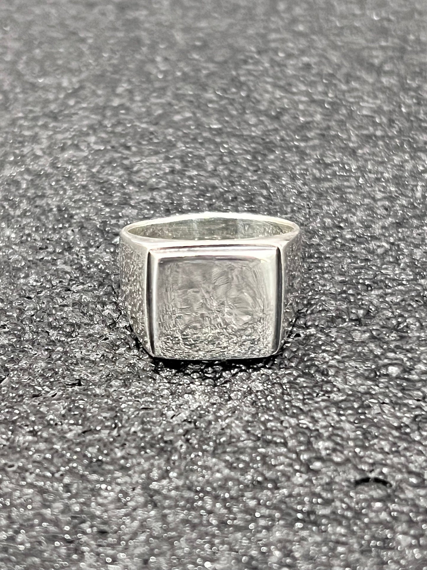 Sterling Silver Signet Ring: Bold 14mm Men's Band