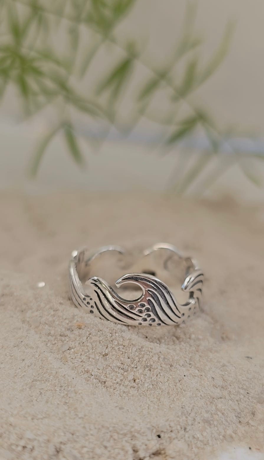Ocean Wave Men's Ring – 925 Sterling Silver