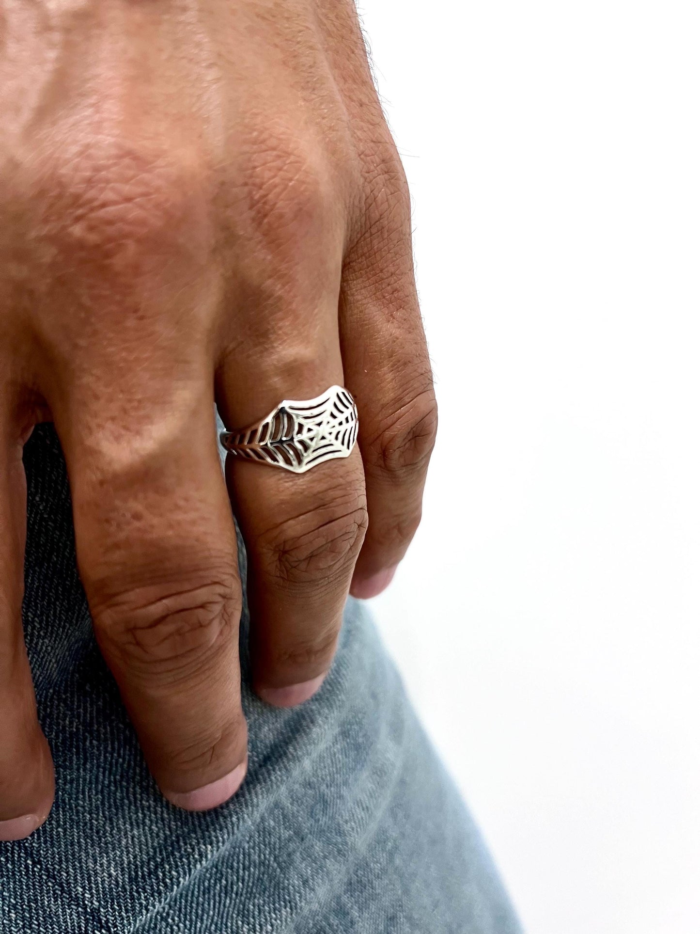 Spider Web Sterling Silver Ring