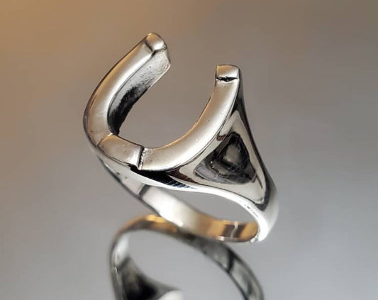 Horse Shoe Ring, Men's Sterling Silver Ring