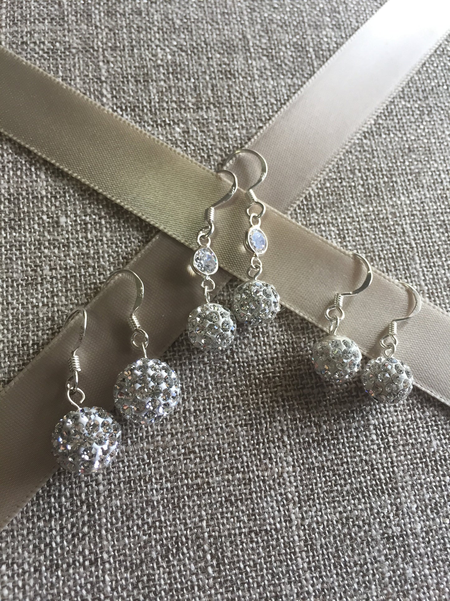 Fireball Dangle White Crystal Earrings