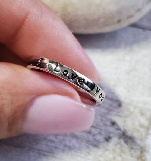 Engrave "I Love You"  Solid Sterling Silver Band