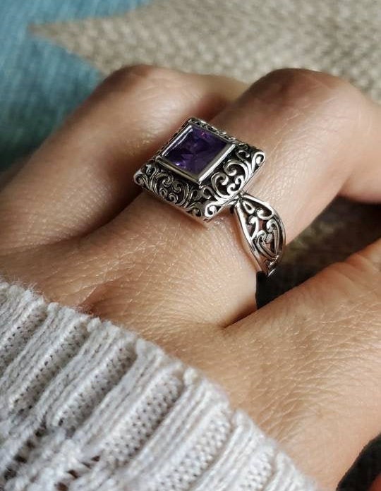 Bali Square Princess Cut Amethyst