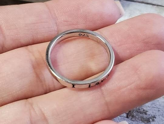 Engrave "I Love You"  Solid Sterling Silver Band