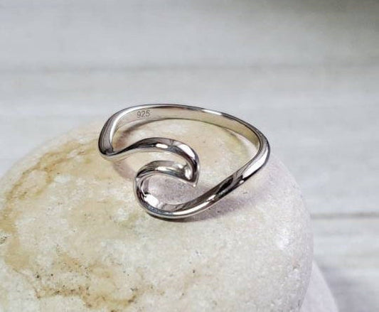 Sterling Silver Ring Wave Ring, Women Wave Ring, Pura Vida Ring, 925 Stamped, Non tarnish, Summer Jewelry