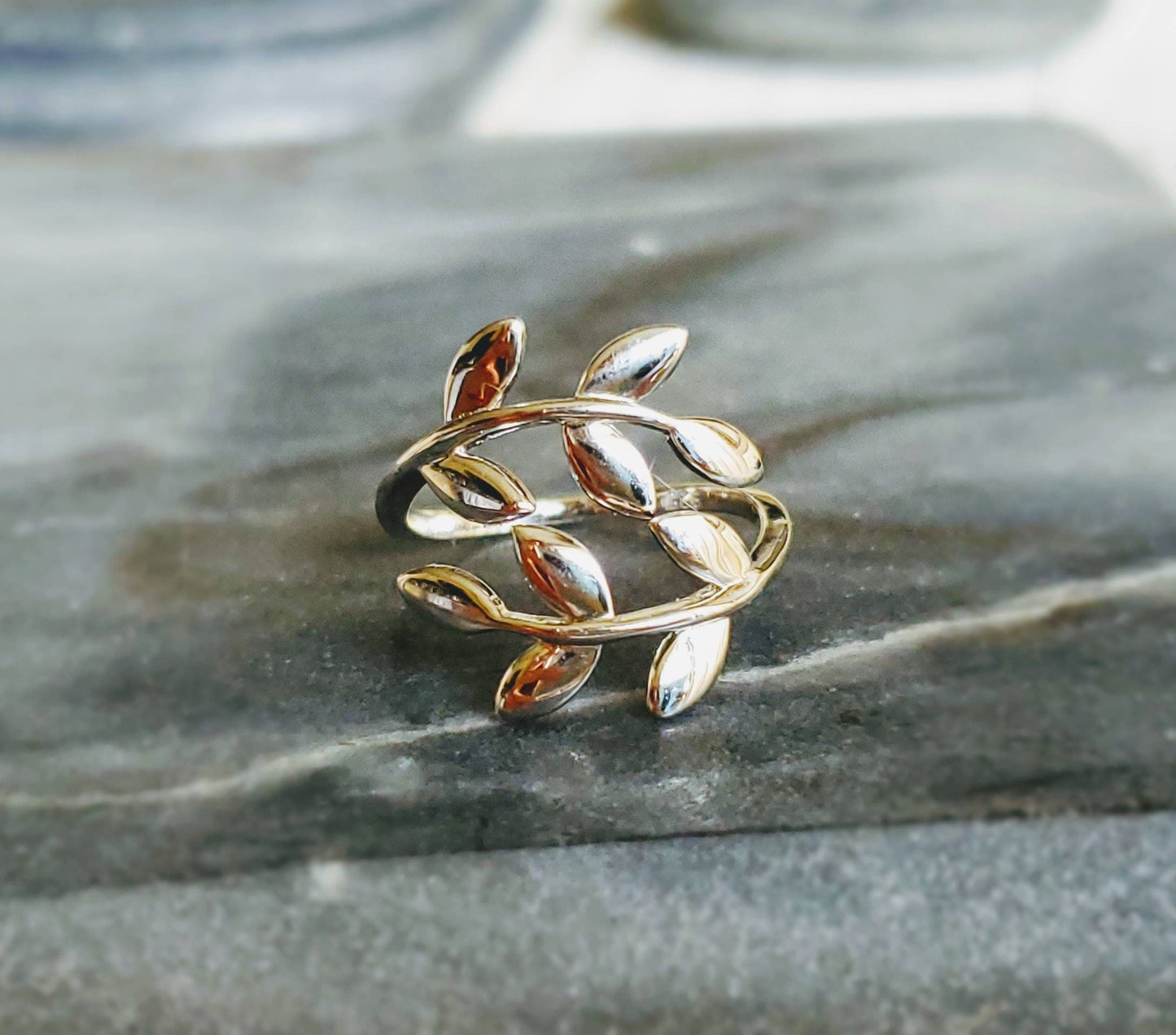 Toe Ring, Sterling Silver Leaf Toe Ring, 925 Stamped, Leaves Pinky Ring, Adjustable Midi Band, non tarnish