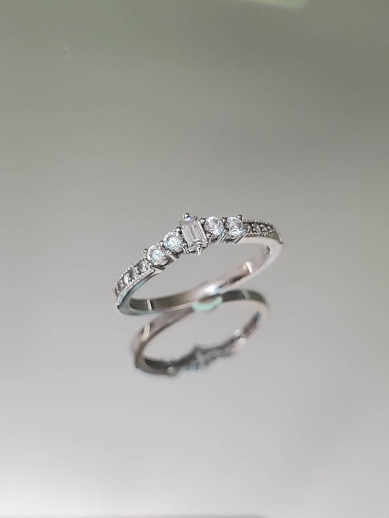 Sterling Silver Emerald Cut Ring