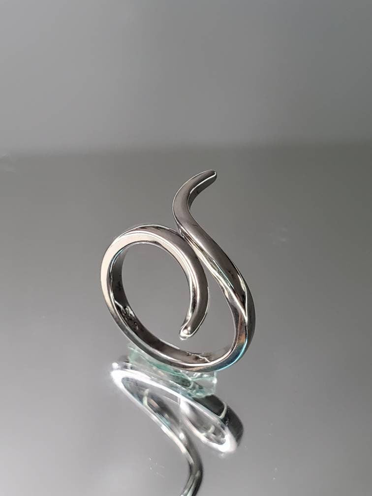 Curved Sterling Silver Statement Ring