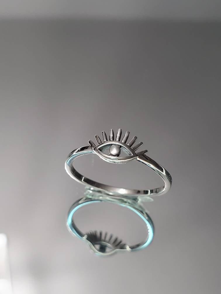 Sterling Silver Evil Eye Ring