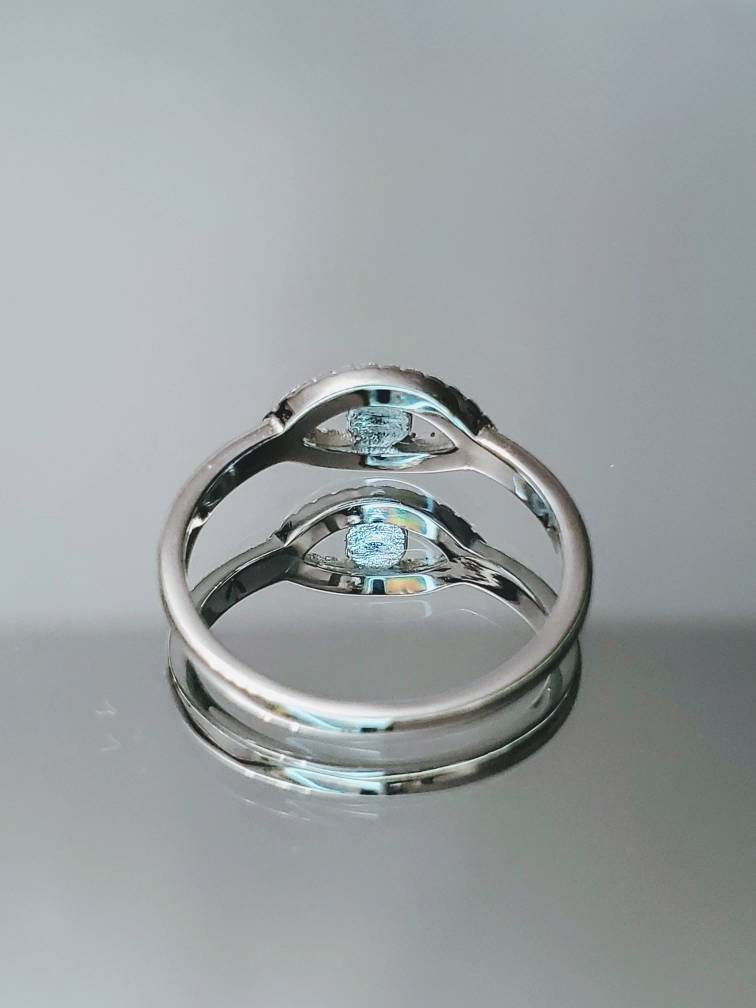 Evil Eye White Opal Ring