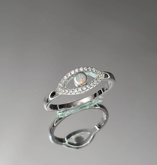 Evil Eye Opal Ring White Opal Ring