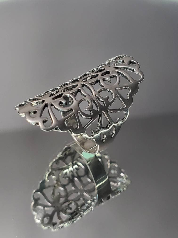 Shield Statement Ring – 925 Sterling Silver