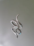 Curved Sterling Silver Statement Ring