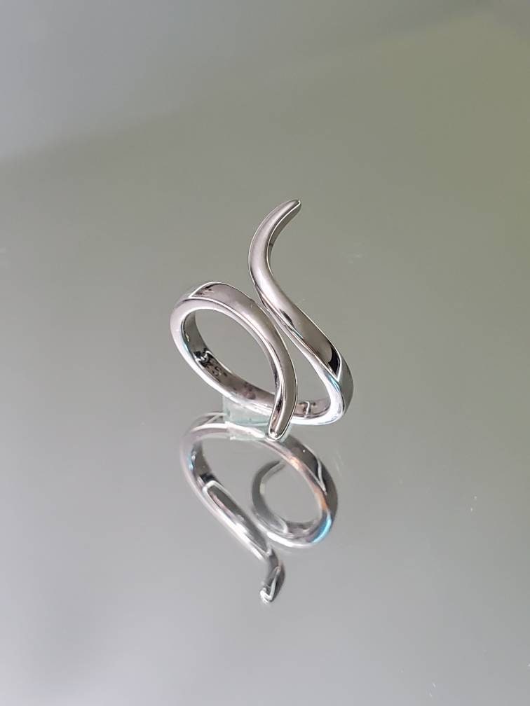 Curved Sterling Silver Statement Ring