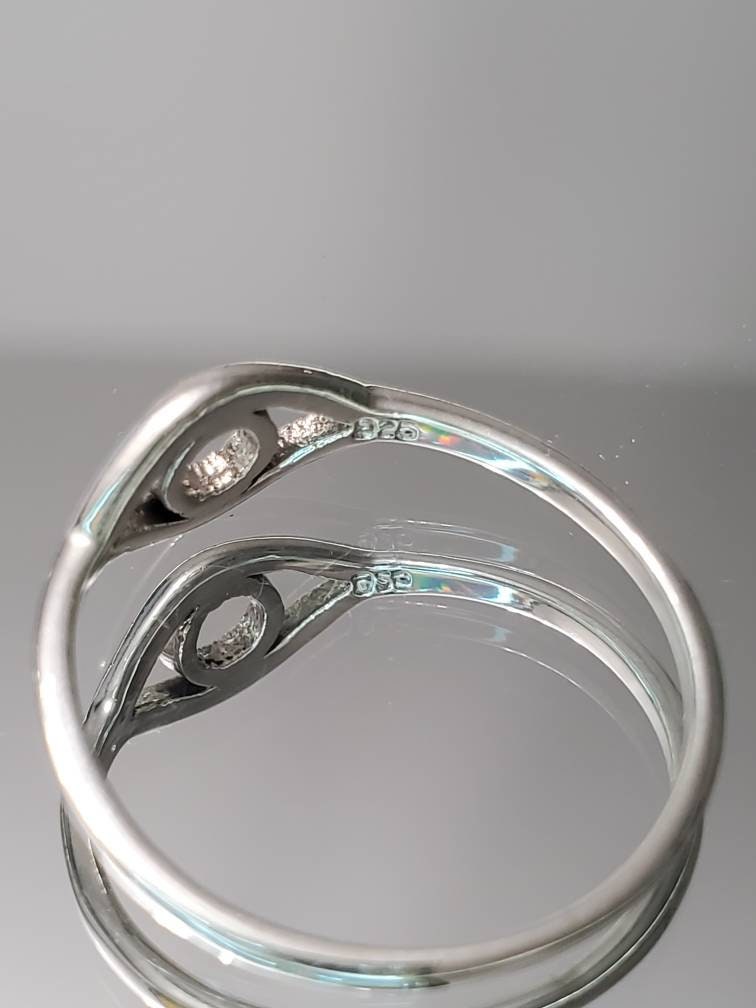 Eye Protection Ring Sterling Silver Thin Ring