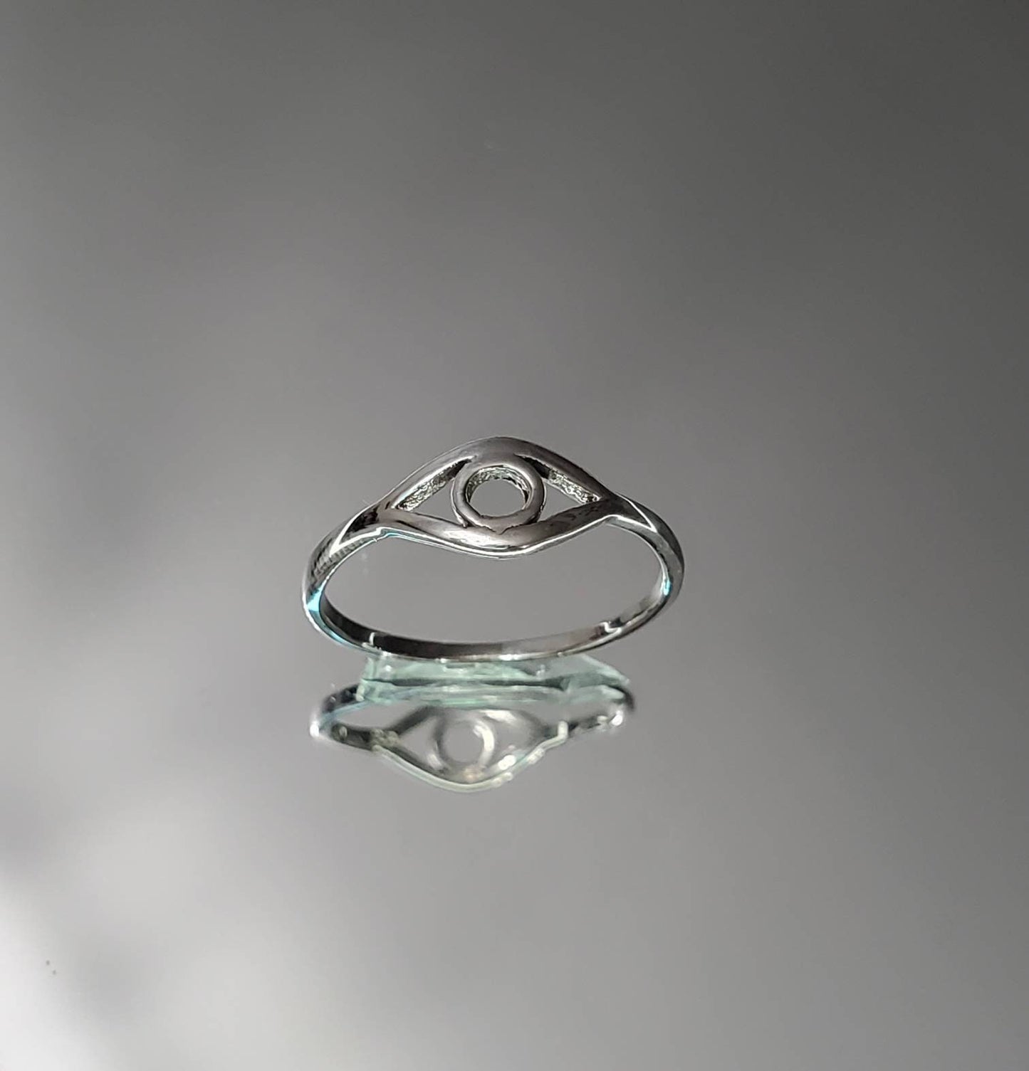 Eye Protection Ring Sterling Silver Thin Ring