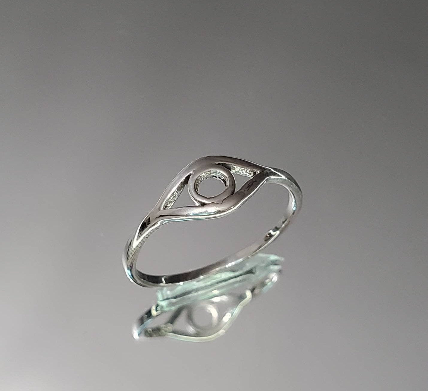 Eye Protection Ring Sterling Silver Thin Ring