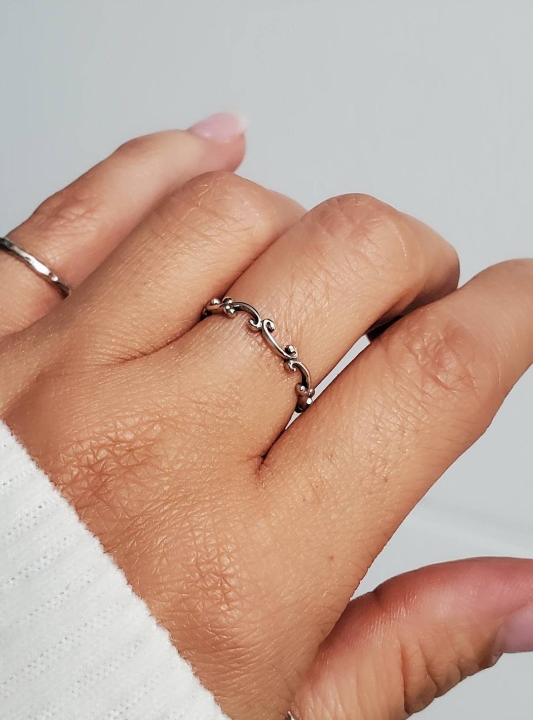 Swirl Women's Wedding Ring – Sterling Silver