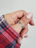 Wave Ring – 925 Sterling Silver with Oxidized Finish
