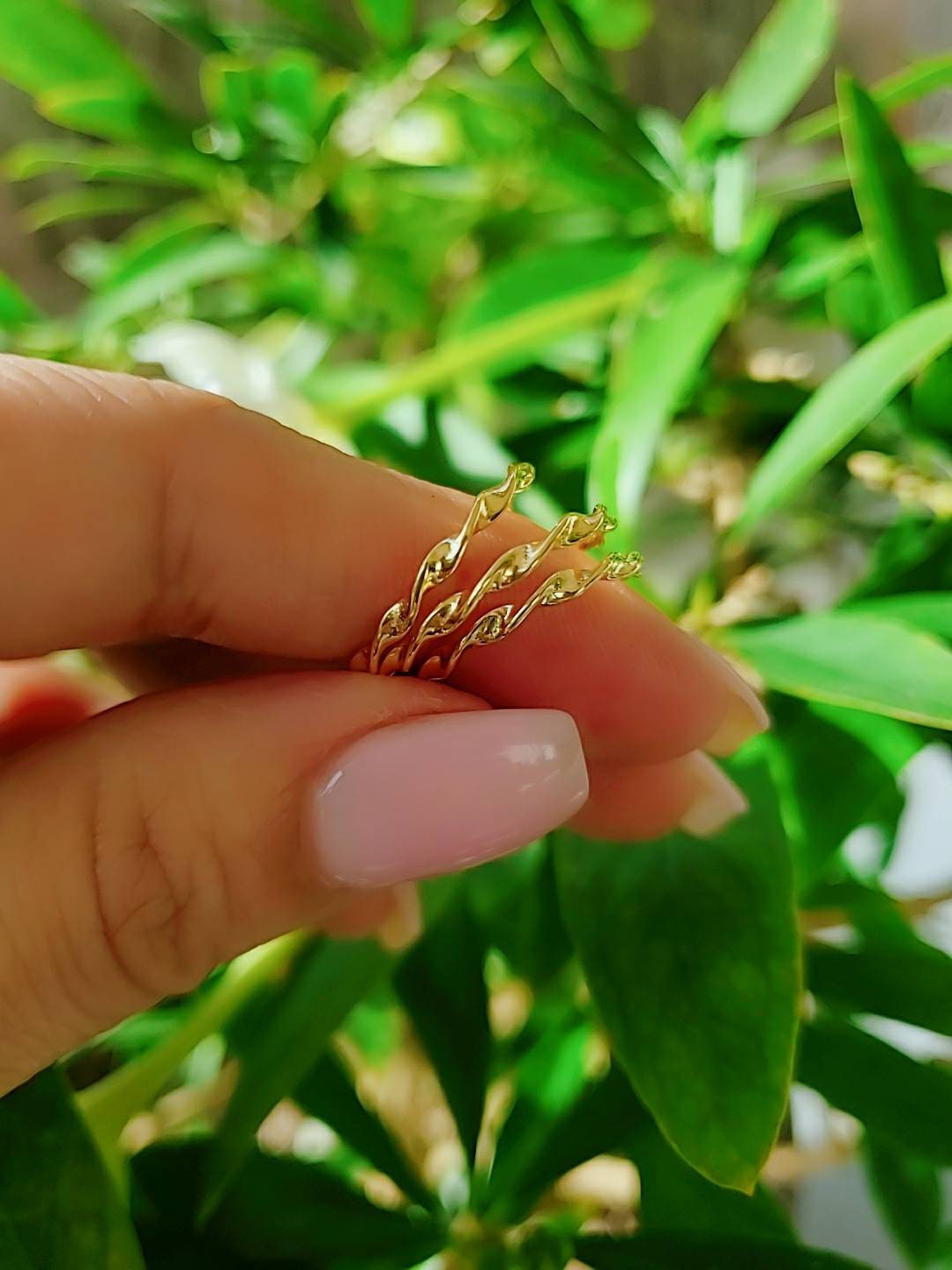 Gold Thin Sterling Silver Ring