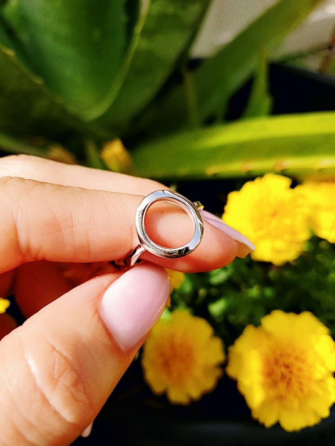 Open Circle Sterling Silver Women Ring