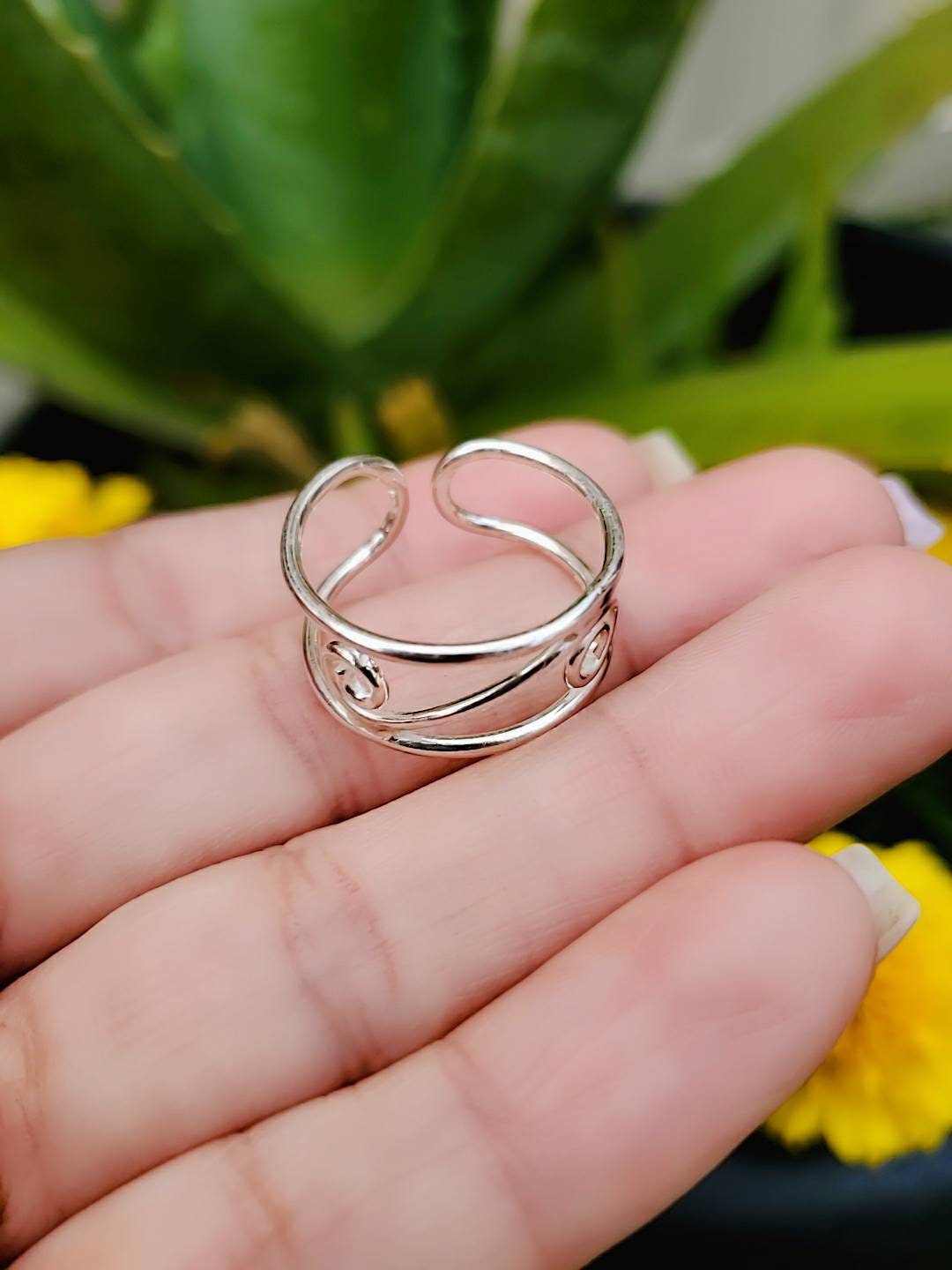 Sterling Silver Spiral Ring, 925 Silver, Women Band, Adjustable Ring, Bohemian Boho, Thumb Ring