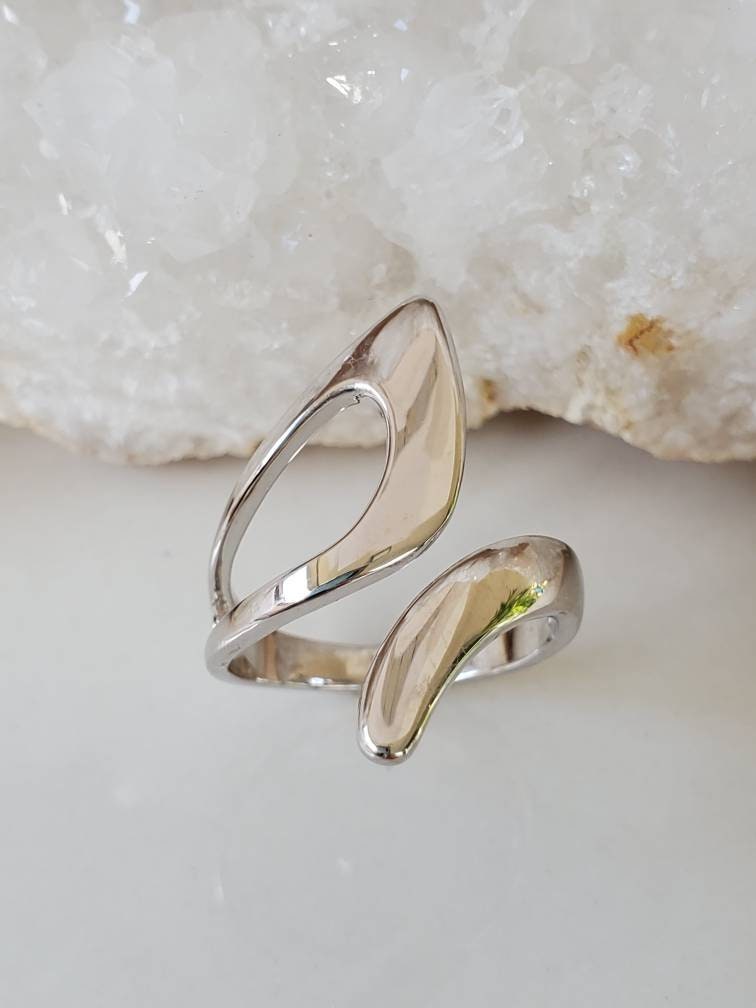 Curved Statement Ring – 925 Sterling Silver