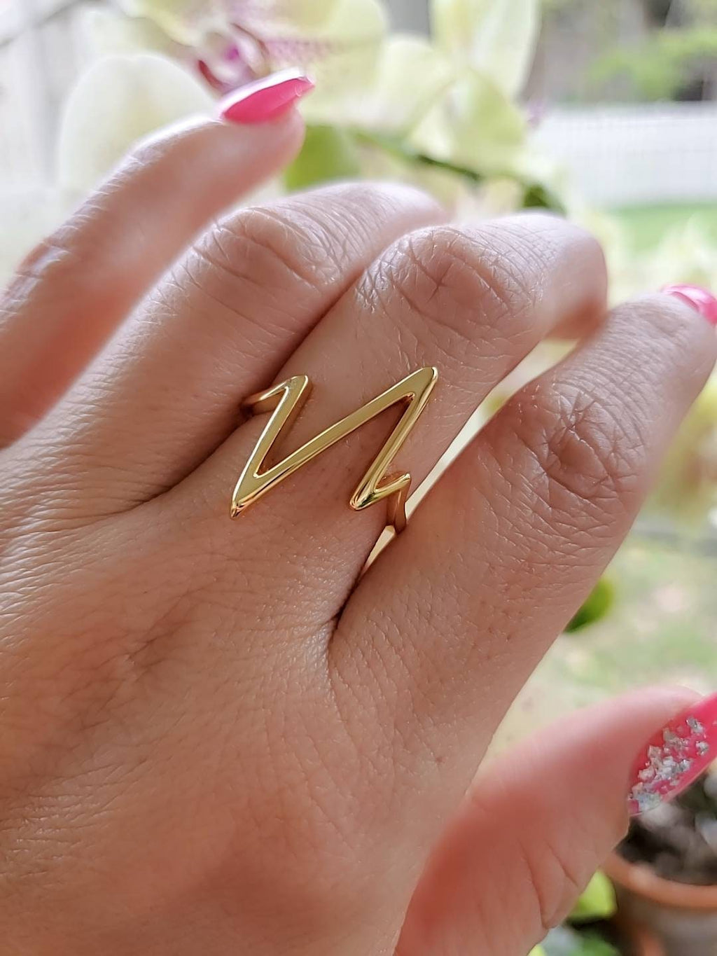 Gold Heartbeat Ring – Sterling Silver