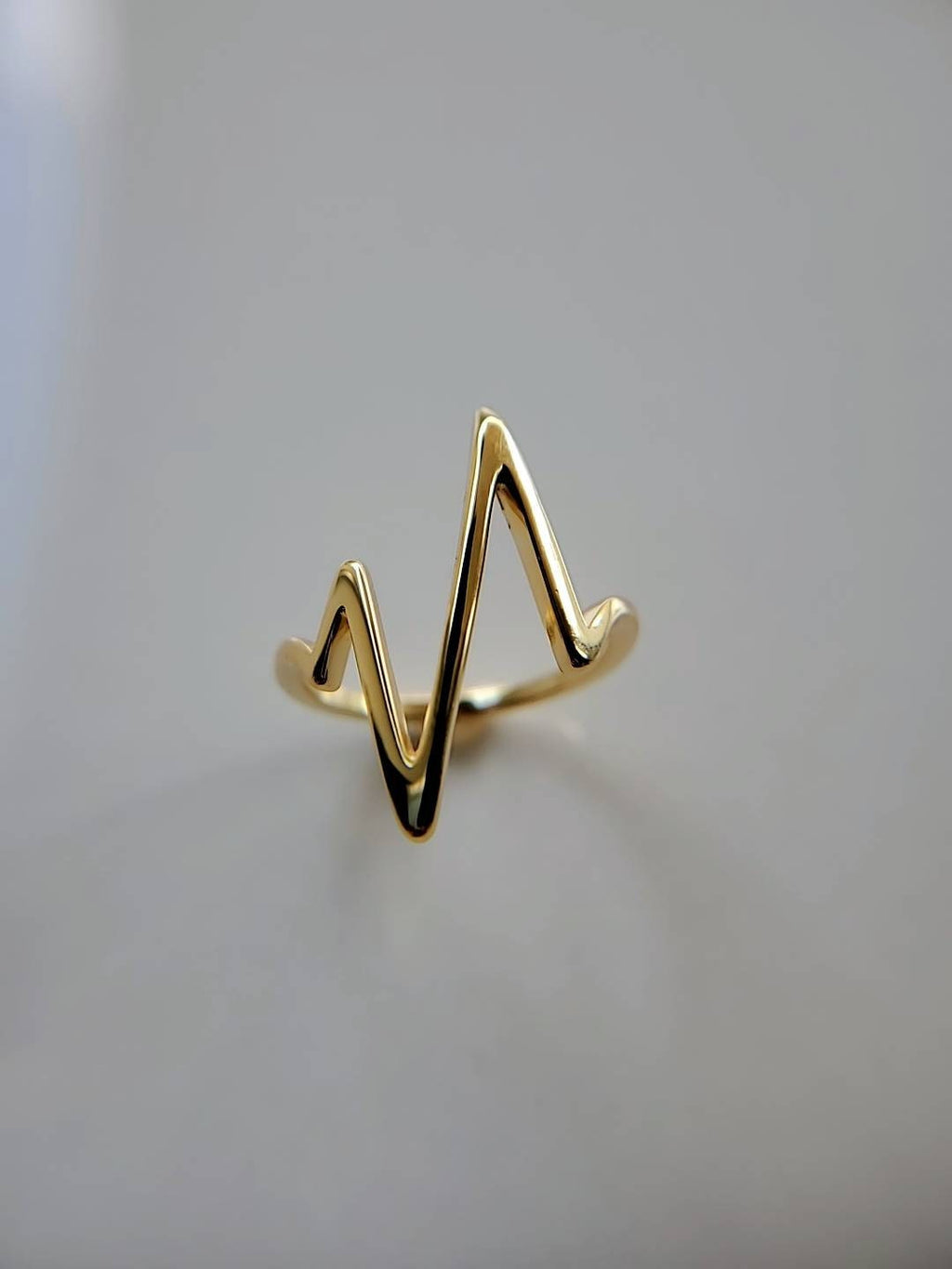Gold Heartbeat Ring – Sterling Silver