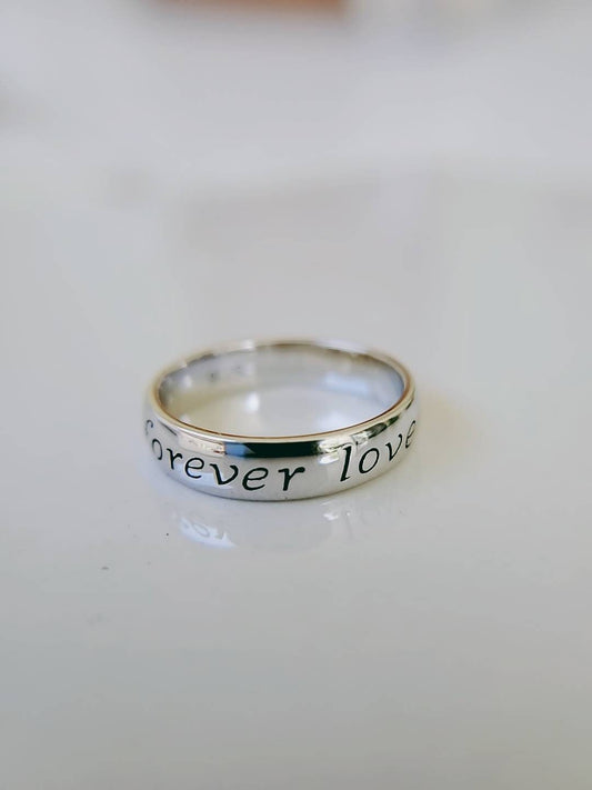 Forever Love Band Sterling Silver Ring