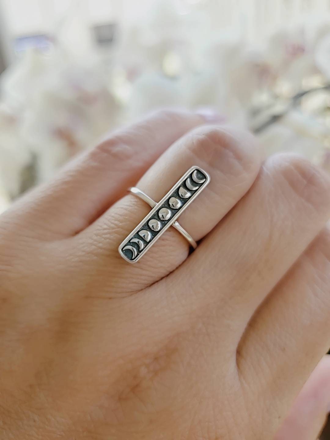 Sterling Silver Moon Phases Ring