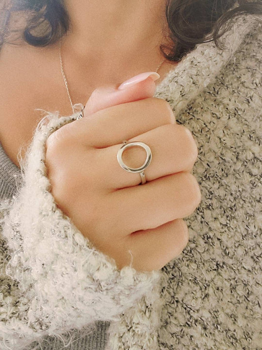 Open Circle Sterling Silver Women Ring