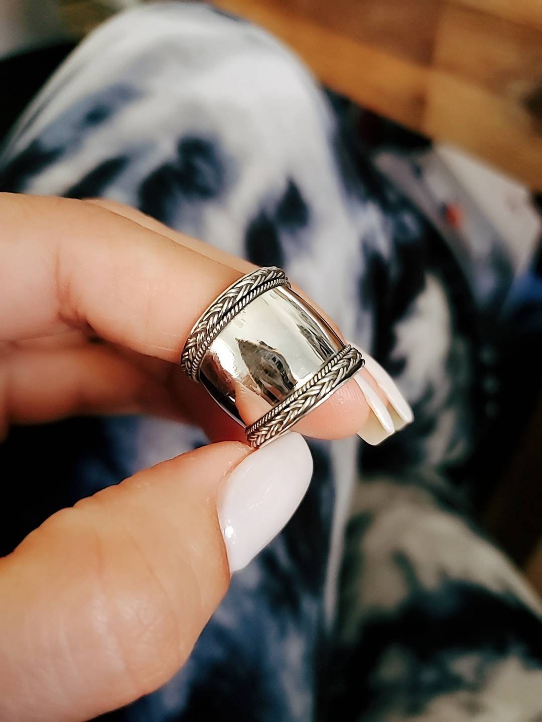 Concave Bali Sterling Silver Ring