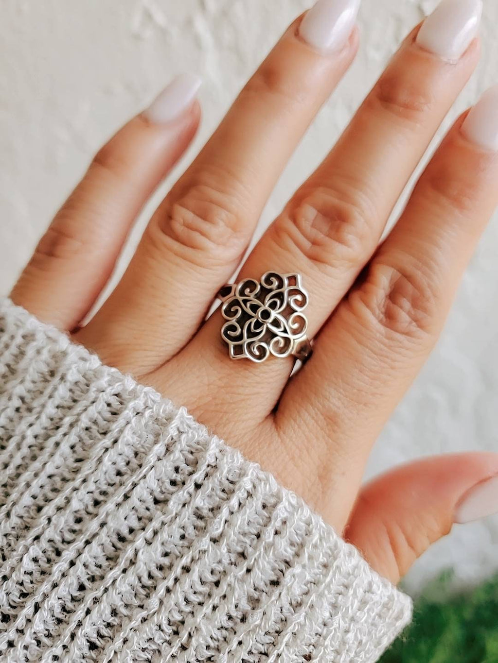 Vines Statement Ring – 925 Sterling Silver with High Polish Finish