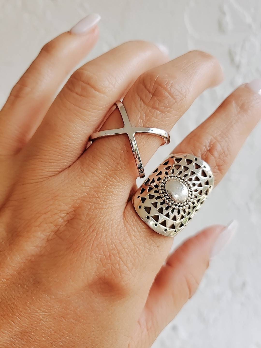 Criss Cross Ring Sterling Silver X Ring