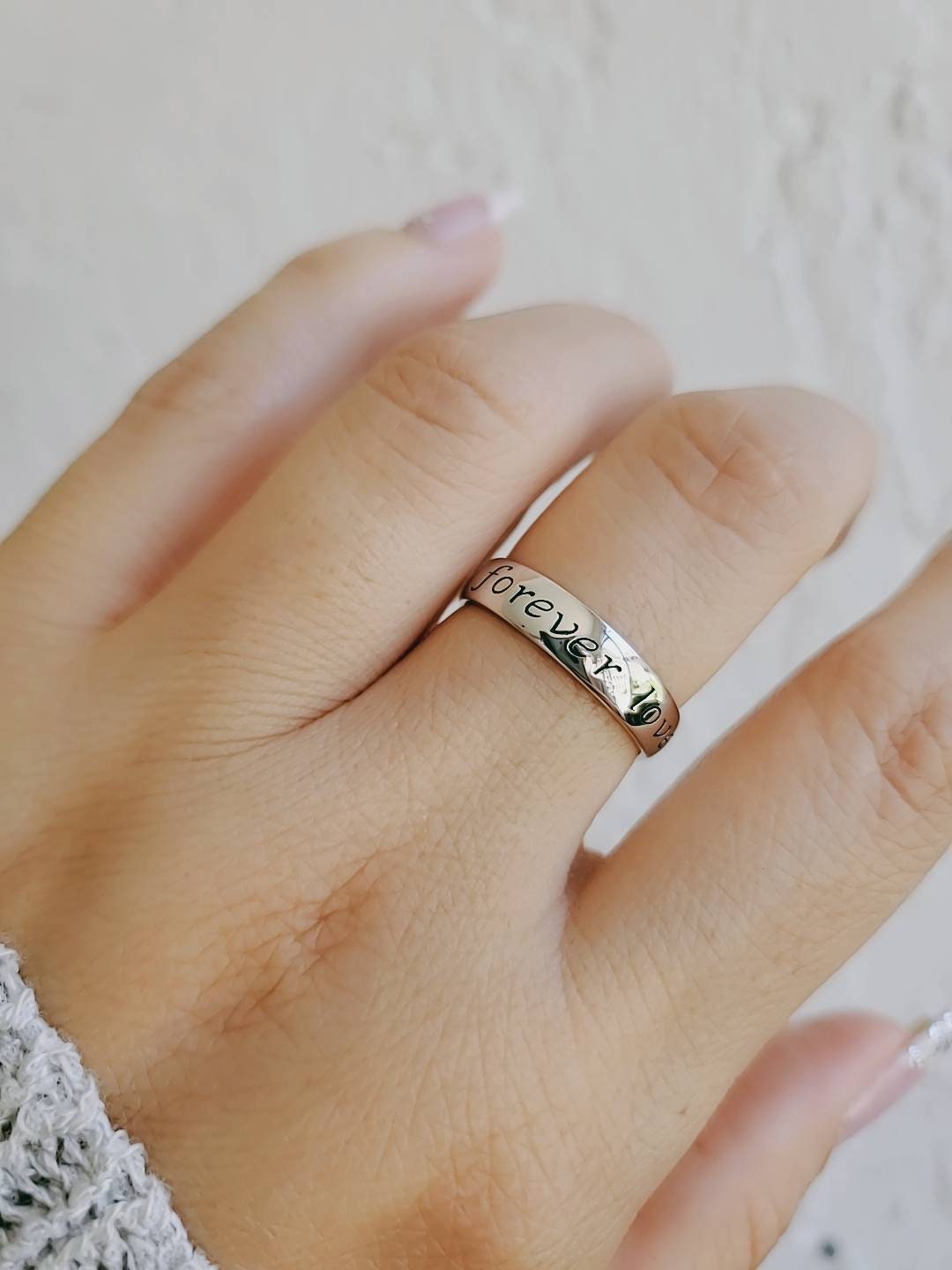 Forever Love Band Sterling Silver Ring