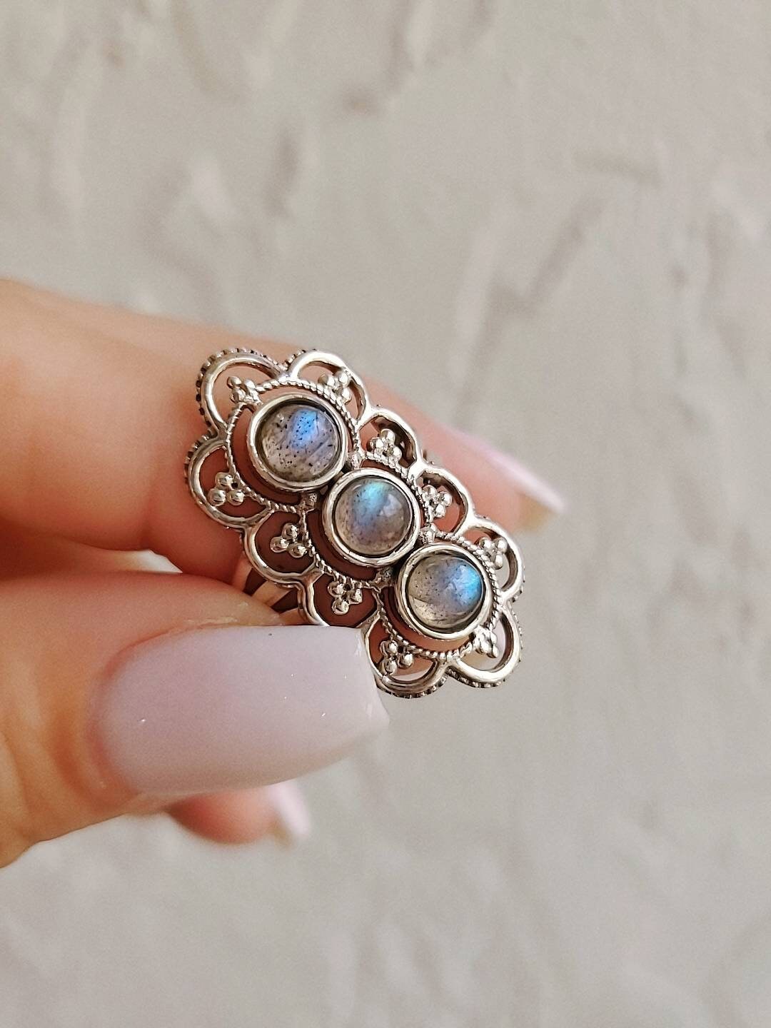 Rainbow Labradorite Ring