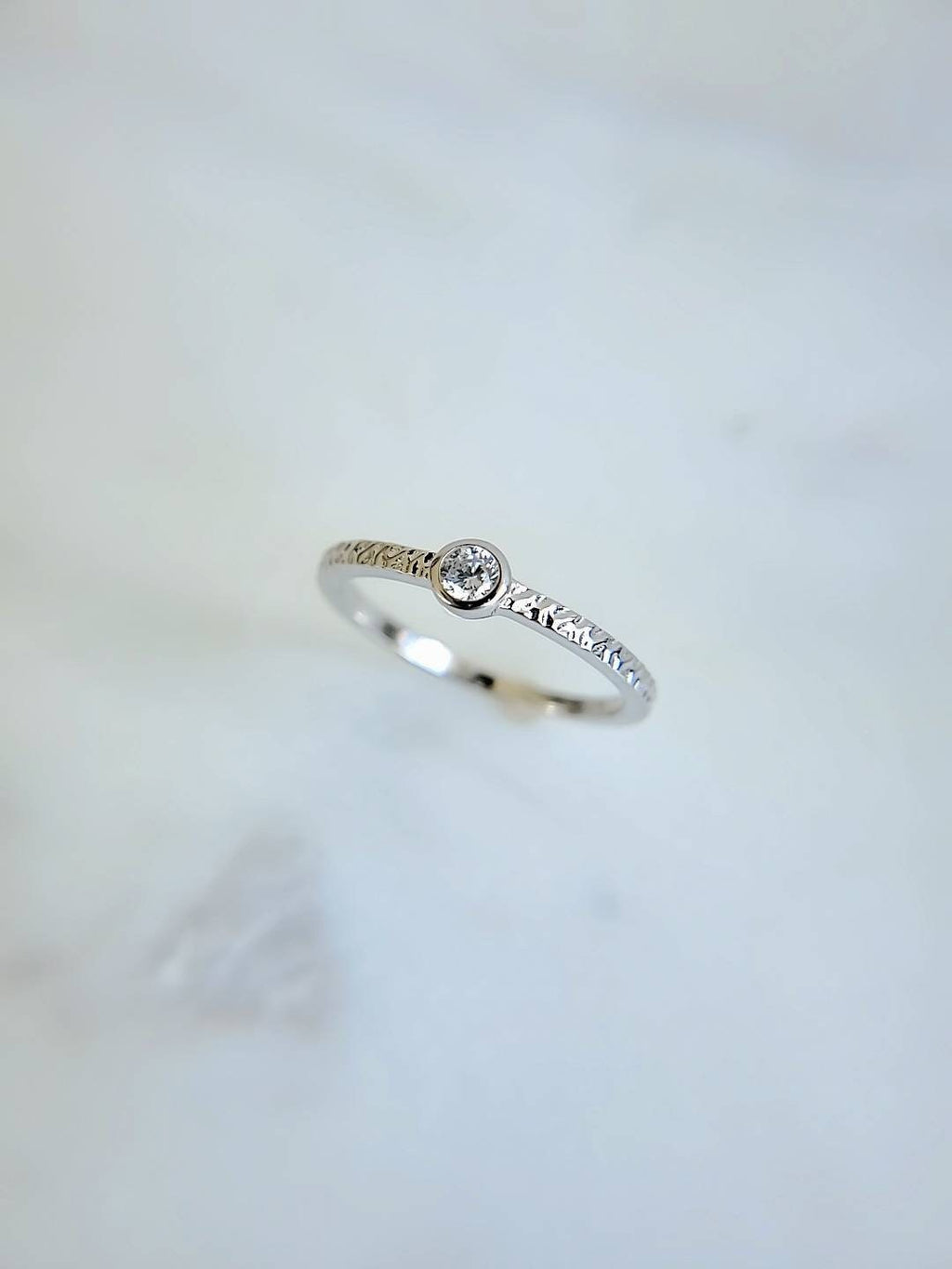 Dainty Round Cut Ring – Sterling Silver
