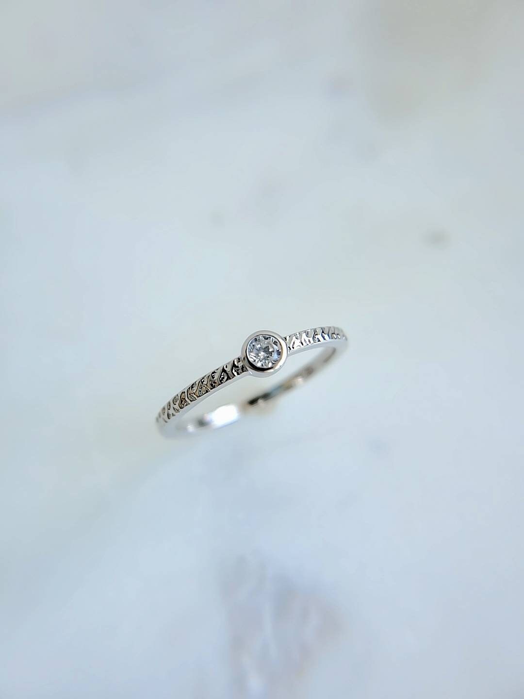 Dainty Round Cut Ring Sterling Silver Women Ring