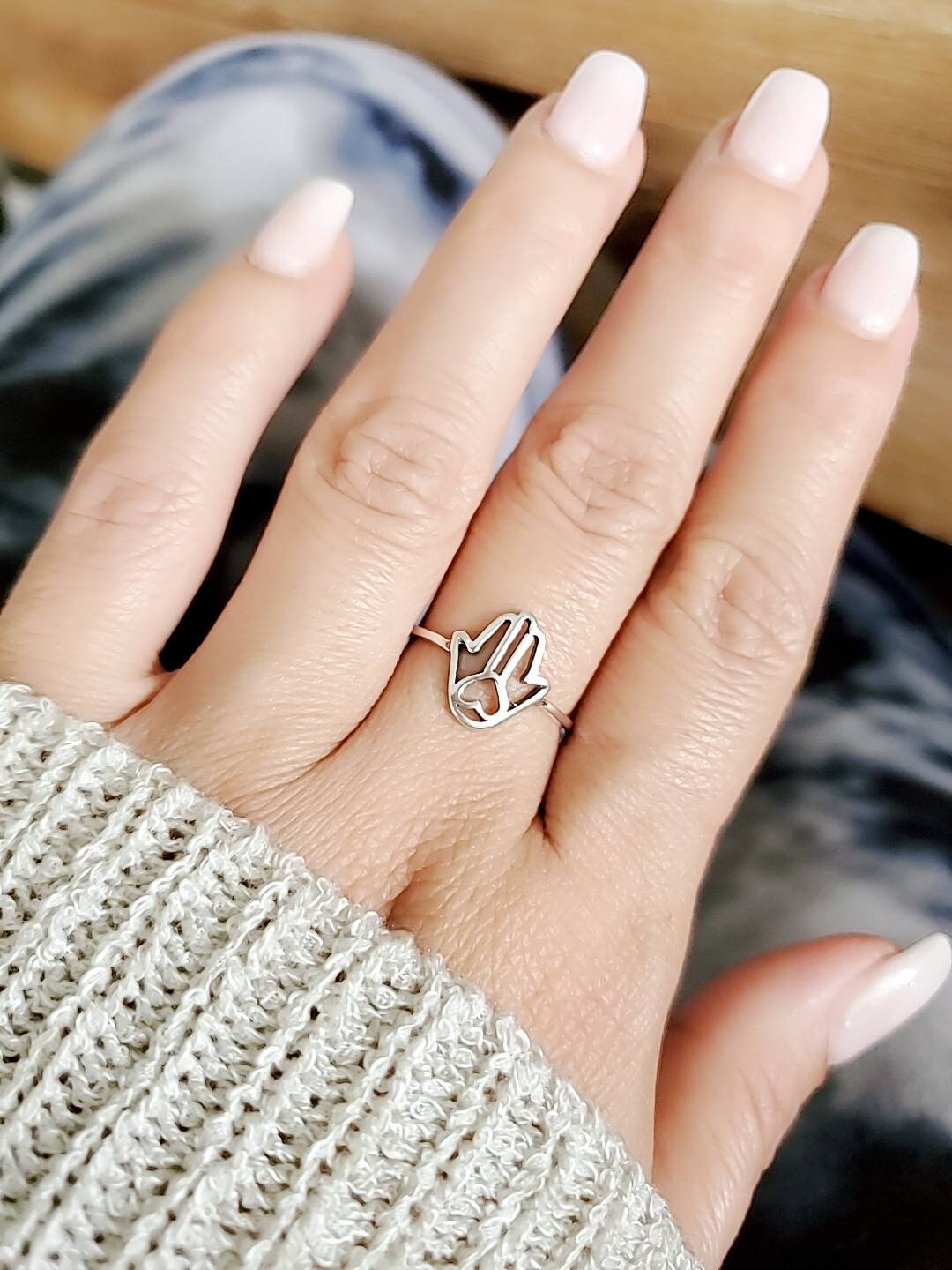 Hand Ring Minimalist Hamsa Ring