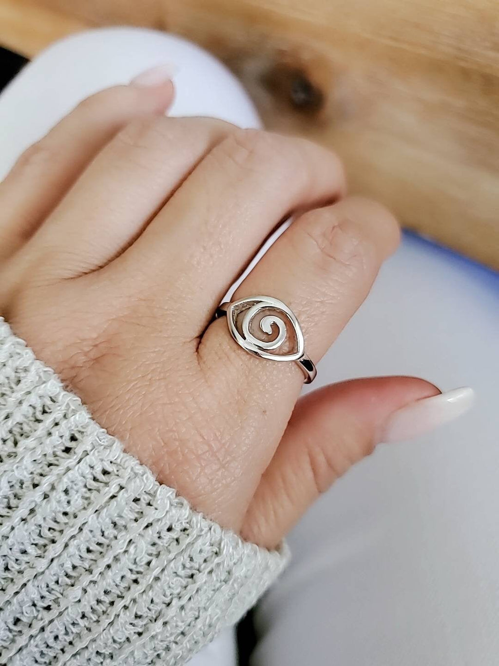 Swirl Eye Ring – 925 Sterling Silver