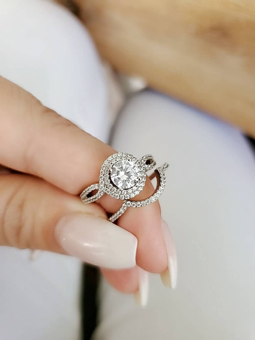 0.8 Carat Cz Halo Wedding Band – 925 Sterling Silver